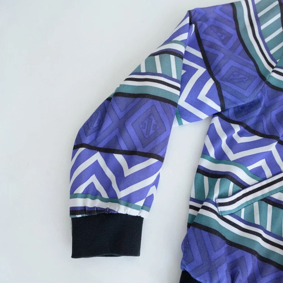 Vintage 90S TanJay Purple & Green Aztec Zip Up Lightweight Bomber Jacket M - Picture 9 of 16
